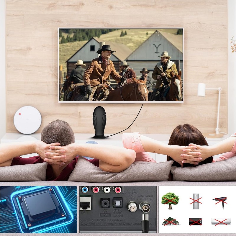 2024 TV Antenna,TV Antenna Indoor, TV Antenna for Local Channels,360+