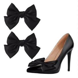 2PCS Fabric Bow Shoe Clips, Elegant Shoe Clips for Women Heels, Detachable Bow Shoe Buckle for Wedding Bridal Prom Party