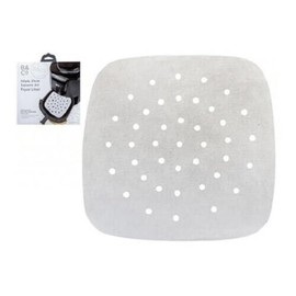 PMS Pack of 50 21cm Square Air Fryer Sheets Disposable Paper Liner Multi Purpose Parchment Sheets Cooking Baking Roasting