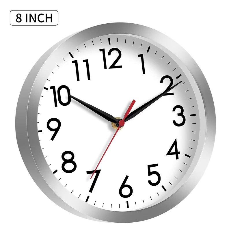 AKCISOT Wall Clock, Modern Small Wall Clocks Battery Operated 8