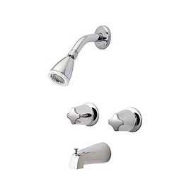 Pfister Tub and Shower Faucet Set with Valve and Cartridge, Polished Chrome Finish, 4-Hole Installation, Pforever Seal Ceramic Disc Technology, Water-Efficient LG03-6110