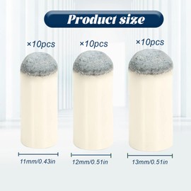 Gaaines 30pcs Pool Cue Tips, Snooker Cue Tip, Sufficient Quantity Snooker Cue Tip Repair Kit for Billiard Room or Billiard Enthusiasts, No Glue or Other Tools are Needed for The Billiard Cue Heads.