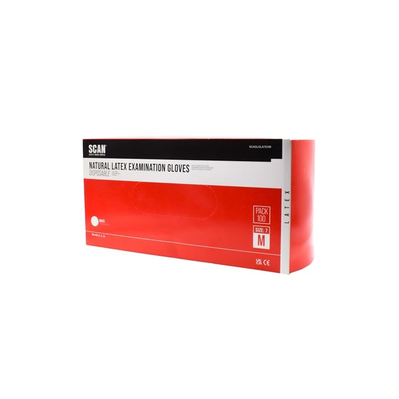 Scan Latex Disposable Gloves Size: XL Box 100