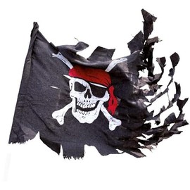P'tit Clown 29400 Torn Pirate Flag 70 x 100 cm Black