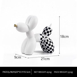 Bpetga Vivid Graffiti - Figura decorativa colorida para perro, decoración llamativa para sala de estar y oficina (blanco negro)