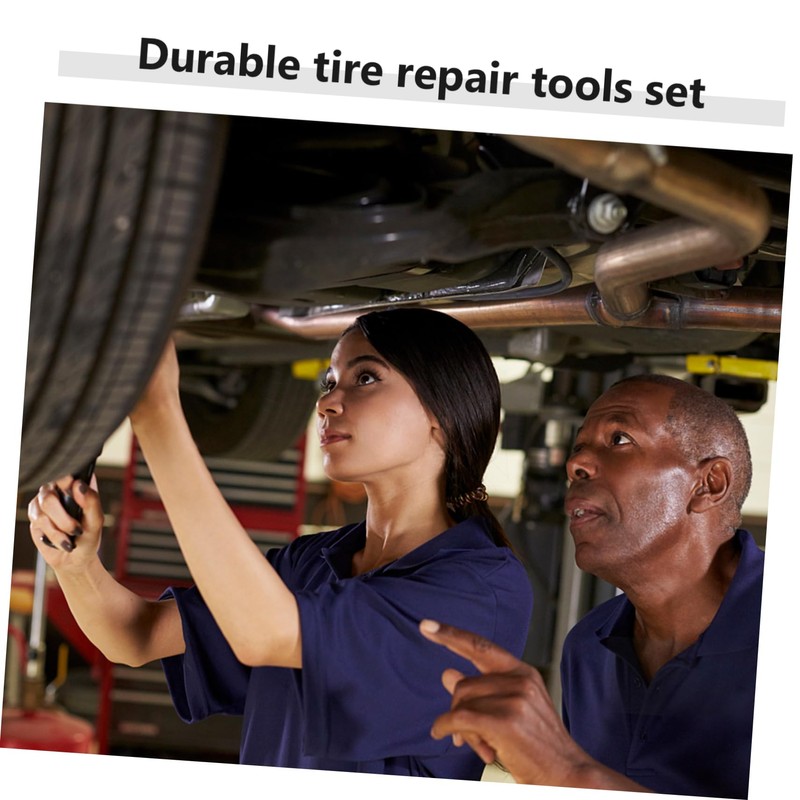 Mobestech 2pcs Tire Patch Roller Tool Set with Handle Automotive