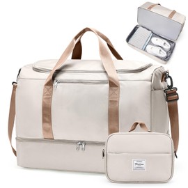 Large Travel Duffle Bag,Carry on Overnight Weekend Bag with Shoes Compartment,Weekender Bags for Women for Travel Business Trips Sport Hospital