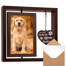 Dog Memorial Gifts for Loss of Dog, Rotating Wooden Picture Frame with Letter, Pet Memorial Gifts for Dog Photo, Loss of Dog Sympathy Gift, Dog Bereavement Remembrance Picture Frame Gift, 4X6inch