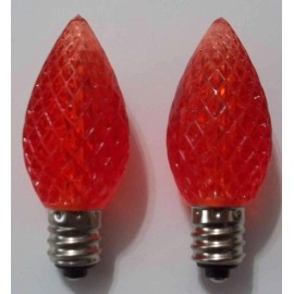 Unbranded Red LED Bulb C7 E12 Candelabra Base Christmas Light Bulb Lamp - 2 Pack - Save 2+