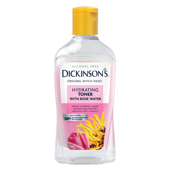 Dickinson's Enhanced Witch Hazel Hydrating Toner with Rosewater, Alcohol Free,
