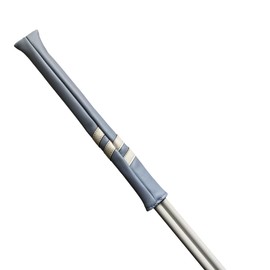 Classic Golf Alignment Stick Cover Headcover Holder 13in Hold at least 2 sticks - White, Light Blue, Black Soft Synthetic Leather Well Made (Light Blue| white stripes)
