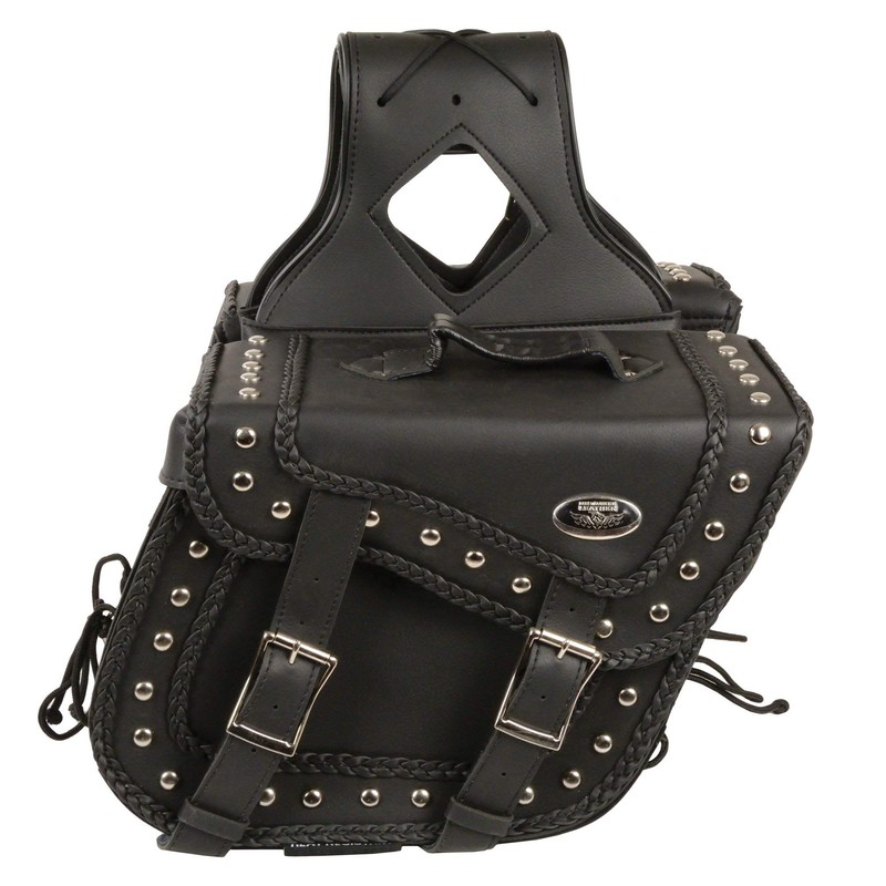 Milwaukee Leather SH66301ZB Black Medium Braided Zip-Off PVC Throw Over