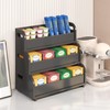 Tea Holder for Tea Bags Organizer - Black Bamboo Tea