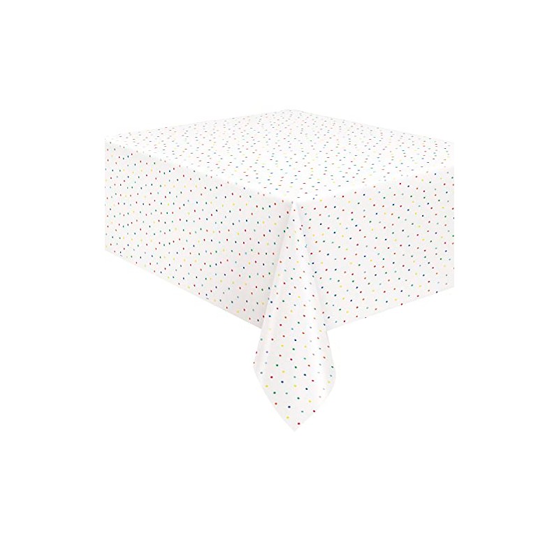 Unique 22543 Plastic Tablecloth-2.13 m x 1.37 m-Dots & Stars