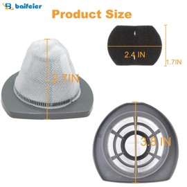 Baifeier 4 Pack Featherweight Filter - Featherweight Replacement Filters Compatible with Bissell Featherweight Stick Vacuum 20331 20333 20334 20336 20339 2033M, Replace part# 1611508