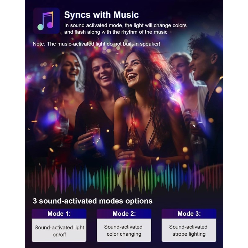 Luditek Sound Activated Party Lights with Remote DJ Lighting, Disco