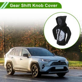 HOPESPANNER Universal 15.5x11cm/6.1"x4.33" Gear Shift Knob Cover Decoration Stick Shifting Handle Protector Polyester 1 Pc Hoodie Style Black Grey