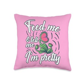 Carnivorous Plant - Feed The Venus Fly Trap Throw Pillow