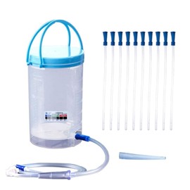 Kit De Enema Reutilizable Para Detox, Cubeta De Café Unisex - 1200Ml De Capacidad, 10 Boquillas De Repuesto, Adecuado Para Café Y Terapia De Agua - Limpia Y Purifica Tu Cuerpo Transpa