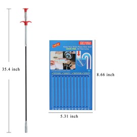 35.4 inch Drain Clog Remover (1pcs), 1 pack Drain Strips Cleaner & Cleaning Glove,Sink snake Drain Hair Catcher Auger grabber reacher tool Set For Toilet, Kitchen Sink, Bathroom Tub