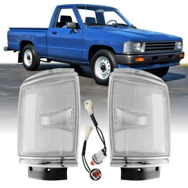 USR 87-88 RN80 PickUp Truck Corner Light – Front Parking Lamps (Left + Right) Pair - Compatible with 1987-1988 Toyota Pick Up 2WD Trucks Only All Models (CLEAR LENS LIGHTS with BULBS & SOCKETS)