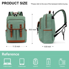 YGR Laptop Backpack for Women, Female, College, Travel, Business, Outdoor Sports, Office, Work in Green
