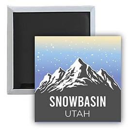 Snowbasin Utah Ski Snowboard Winter Sports Souvenir 2.5 x 2.5-Inch Fridge Magnet