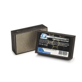 Glass Polish (Grit 120) Pack of 2 PRO Diamond Hand Pad Sanding Blocks for Smoothing, Edging and Polishing - 3.74” x 2.16” (95x 55mm) - GP15104