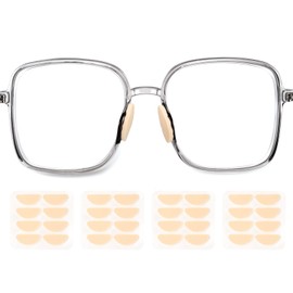 HARFINGTON 4 Pairs Eyeglass Nose Pads Soft Foam Anti Slip Glass Nose Pads Adjustable Non-Slip 1mm Self-Adhesive D-shaped Glasses Nose Pads for Plastic Frames Glasses, Skin Color