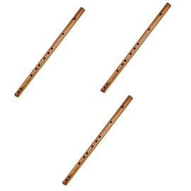 Vaguelly 3pcs Vertical Wooden Flute Piccolo Musical Instrument for Beginners Traditional Chinese Dizi Carrying Bag for Music Learning and Practice