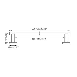 Miyili SUS 304 Stainless Steel 36-Inch Towel Bar Towel Holder Rack for Bathroom Wall Mount Brushed Finish, A02N90A