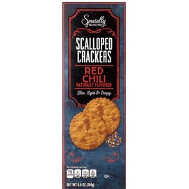 Red Chili Specially Scalloped Crackers, Cheese Platter Party Snacking, Healthy Selected Gourmet Family Gatherings Sports (1-6.5 oz Pack SimplyComplete Bundle)