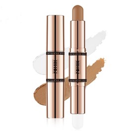 LIANGNISHI Natural Makeup Dual Purpose Stick [Matte Shadow & Highlight] For Japan, Suitable for Sensitive Skin, Nose Shadow & Small Face Makeup, Prevents Crumbling, Everyday Use, 01# Bright Highlight