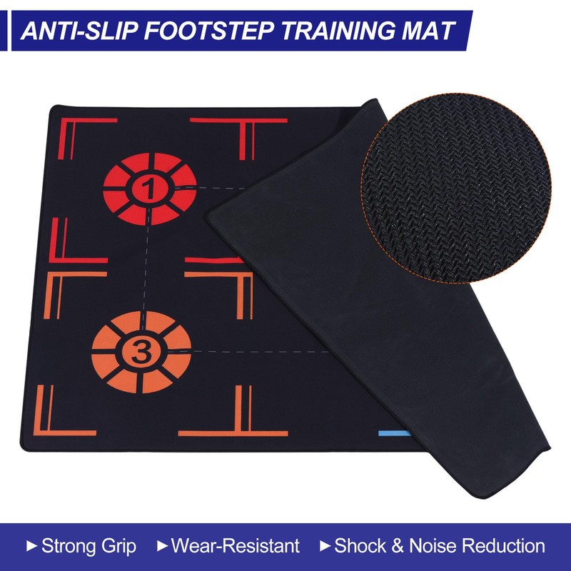 PATIKIL Basketball Training Mat 2.5mm Rubber Basketball Footstep Pad Non-Slip