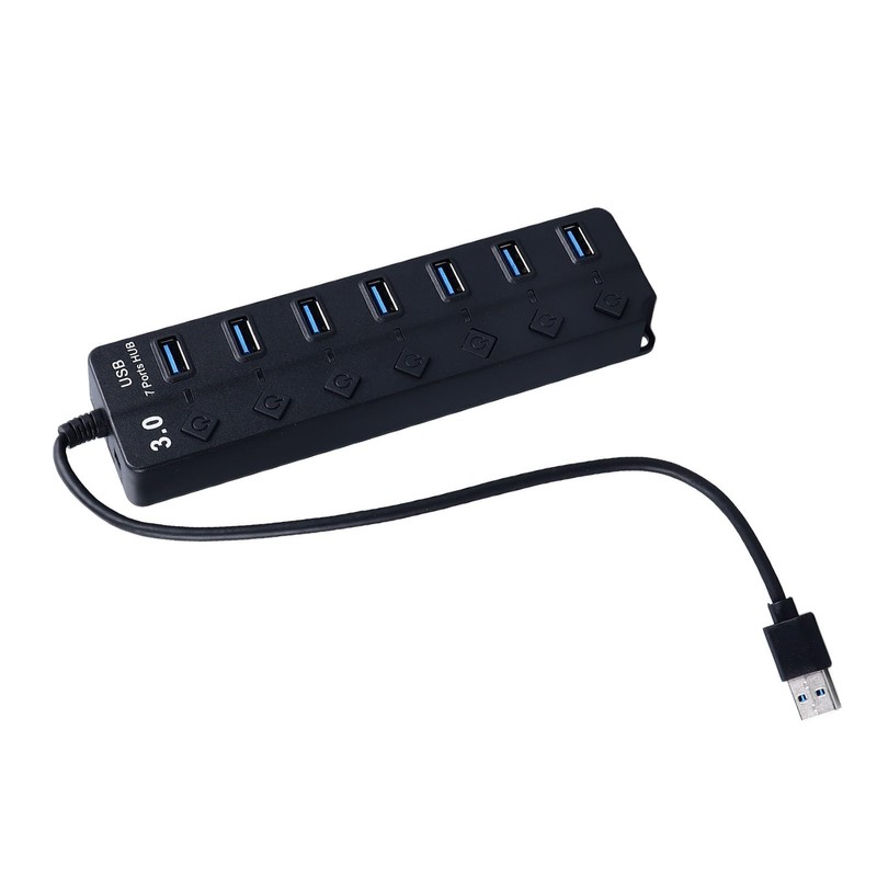 Vikye Hub, 7-Port USB Data Hub Splitter with Independent Switch,