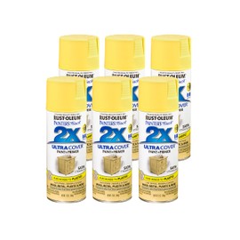 Rust-Oleum 249065-6PK Painter's Touch 2X Ultra Cover Spray Paint, 12 oz, Satin Strawflower, 6 Pack
