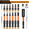 13-Pieces Impact Slotted Bit Set, LATTOOK 1/4'' Hex Shank Slotted