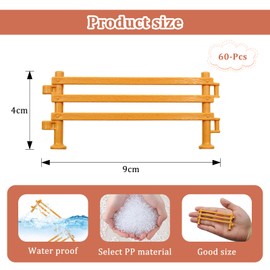 MIPIACE 60pcs Horse Fence Toys Mini Farm Fence Plastic Horse Corral Fencing Accessories for Horse Stable Farm Animal Barn Fence Panel DIY Accessories