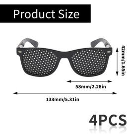 4 Stück Rasterbrille Augentraining,Pinhole Glasses,Lochbrille für Entspannung,Lochbrille für Augentraining Original Rasterbrille,Brille gegen Reisekrankheit,Gitterbrille für Augenentspannung im Alltag