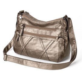 Gladdon Small Crossbody Bags for Women Leather Shoulder Purses Vegan women Cross body Bag Mini Purse and Handbag Lightweight Ladies Pocketbook Bronze