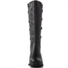 GLOBALWIN Women's Black Knee High Fashion Boots Strappy Boots For