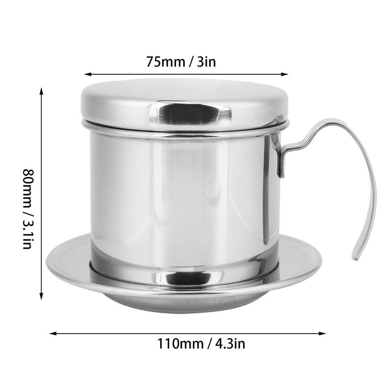Drip Coffee Filter Pot Silver 304 Stainless Steel Hhousehold Bbrewing