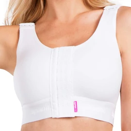 LIPOELASTIC® PI Super Variant - Post-operative Bra - Seamless Cotton Cups with Adjustable Hook and Eye Front Closure, black