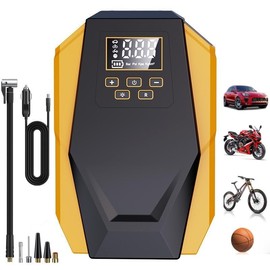 EJiaDuola Tyre Inflator,Portable Air Compressor,Digital Car Tyre Air Pump - Car Accessories, 150PSI 12V DC Auto Pump,Preset Tyre Pressure & Auto Shutoff, Electric Air Pump for Car Tyres, Bicycles