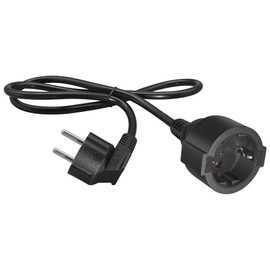 European Power Extension Cord, CEE7/7 Schuko Male to Female, 16A 250V, 16AWG/1.5mm² (Elbow, 3ft/1m)