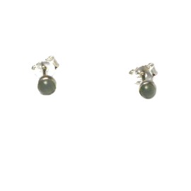 AQUAMARINE Sterling Silver Round Ear Studs 925-4 mm (AQS1905162)