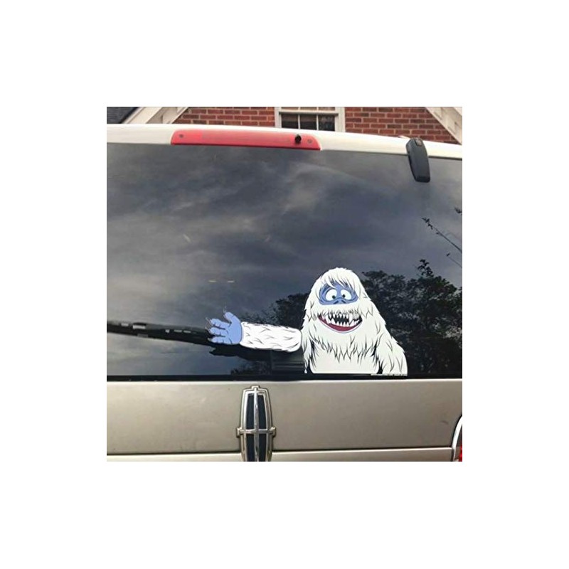 Abominable Snow Beast Christmas Snowman Waving Arm WiperTag with Decal