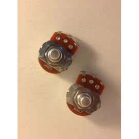 2x Alpha 250K Reverse Audio Potentiometer Solid Shaft US Spec Lefty Guitar Pot