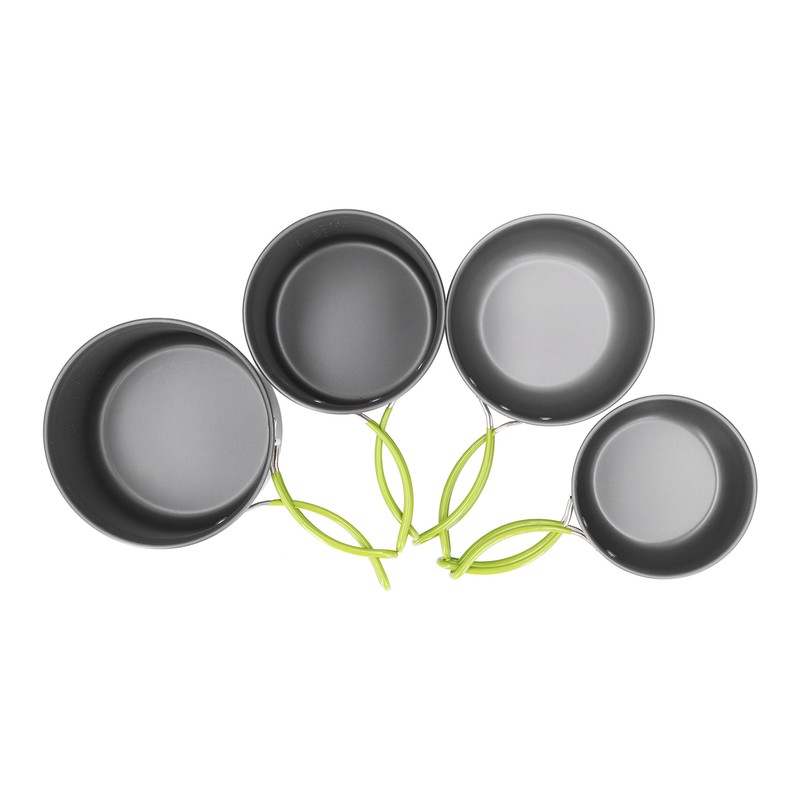 4pcs Camping Pot Kit Multi Layers Anti Scalding Design Camping