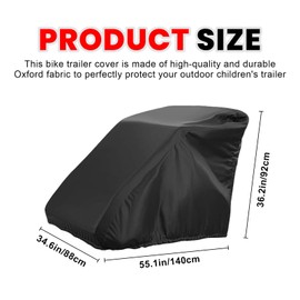 Folding Garage for Bicycle Trailers, Children's Trailer Cover, Bicycle Trailer, Universal Dog Trailer, Load Trailer Cover, Waterproof Tarpaulin Cover, Bicycle Cover, 420d (140 x 88 x 92 cm)